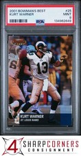 2001 BOWMAN'S BEST #25 KURT WARNER RAMS HOF POP 2 PSA 9