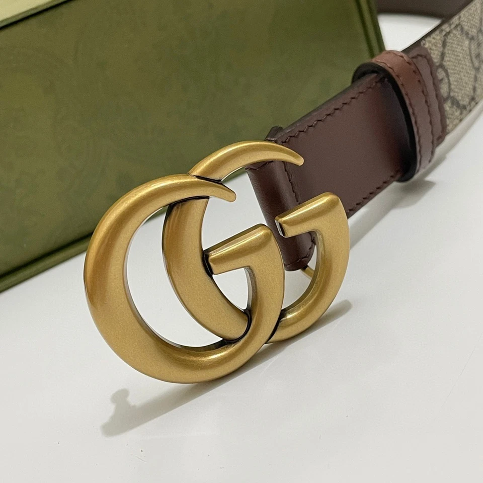 Authentic Gucci GG Marmont Canvas Women’s Brown Leather Belt - Image 4 of 4