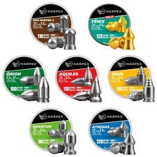 Harpex .22 Cal Airgun Pellets Kit &ndash; 7 Tins Variety Pack, Pointed & Domed Lead