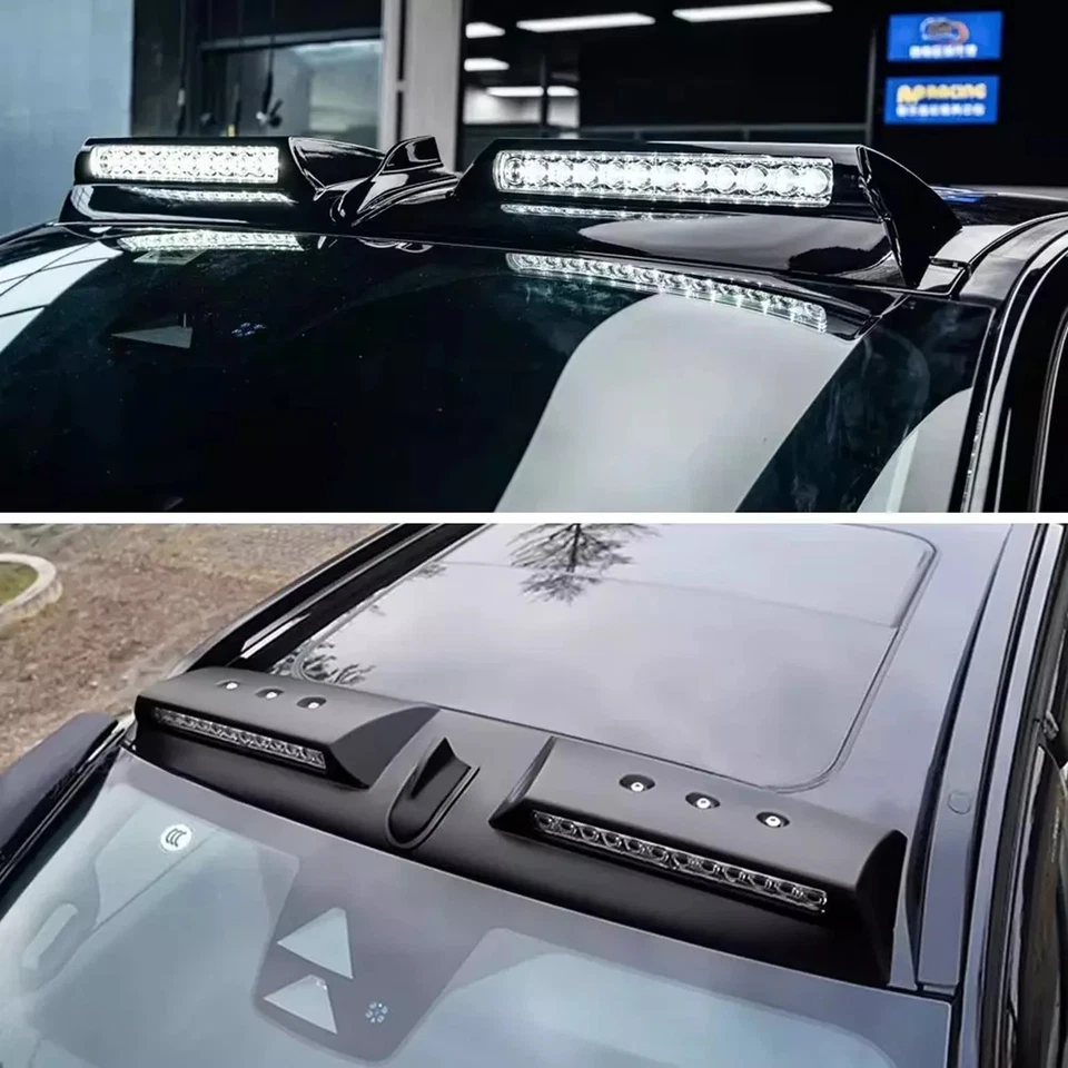 Barra de luz de techo LED DRL lámpara negra para Toyota Hilux Revo Rocco 2015-2021 nueva Foto 2 de 4