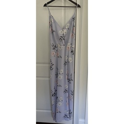 Lush Lilac /Blue Floral Spaghetti Straps Max Dress Size XL