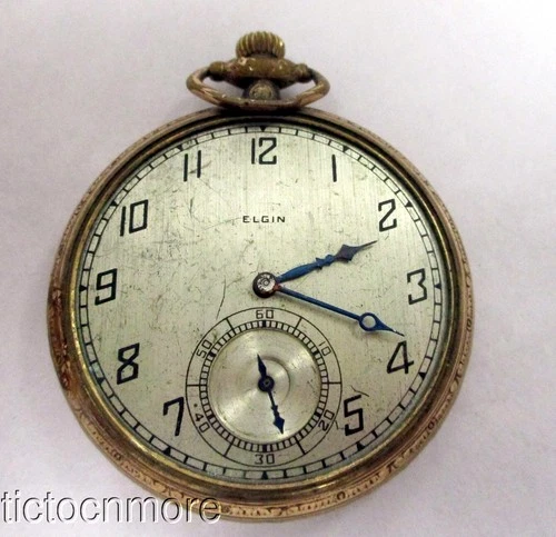 ANTIQUE ART DECO ELGIN GRADE 303 MODEL 3 7J 12s HUNTER CASE POCKET WATCH 1928