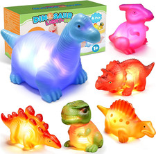 Floating Dinosaur Bath Toys for Toddlers, 6-Pack Sensory Fun for Ages 1-5