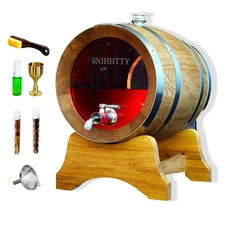 1.5 Liter Visualized Oak Aging Barrel with Stand, Bung & Spigot, Wooden Mini ...