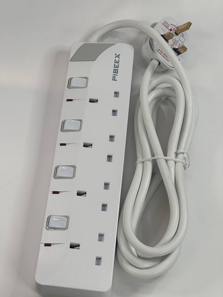 Extension Lead 4Way Multi Plug 1.5M Extension Cord with Individual ...