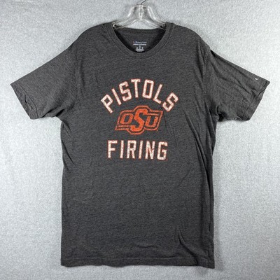 Champion Oklahoma State OSU Pistols Firing T-Shirt Men's XL Gray Short Sleeve