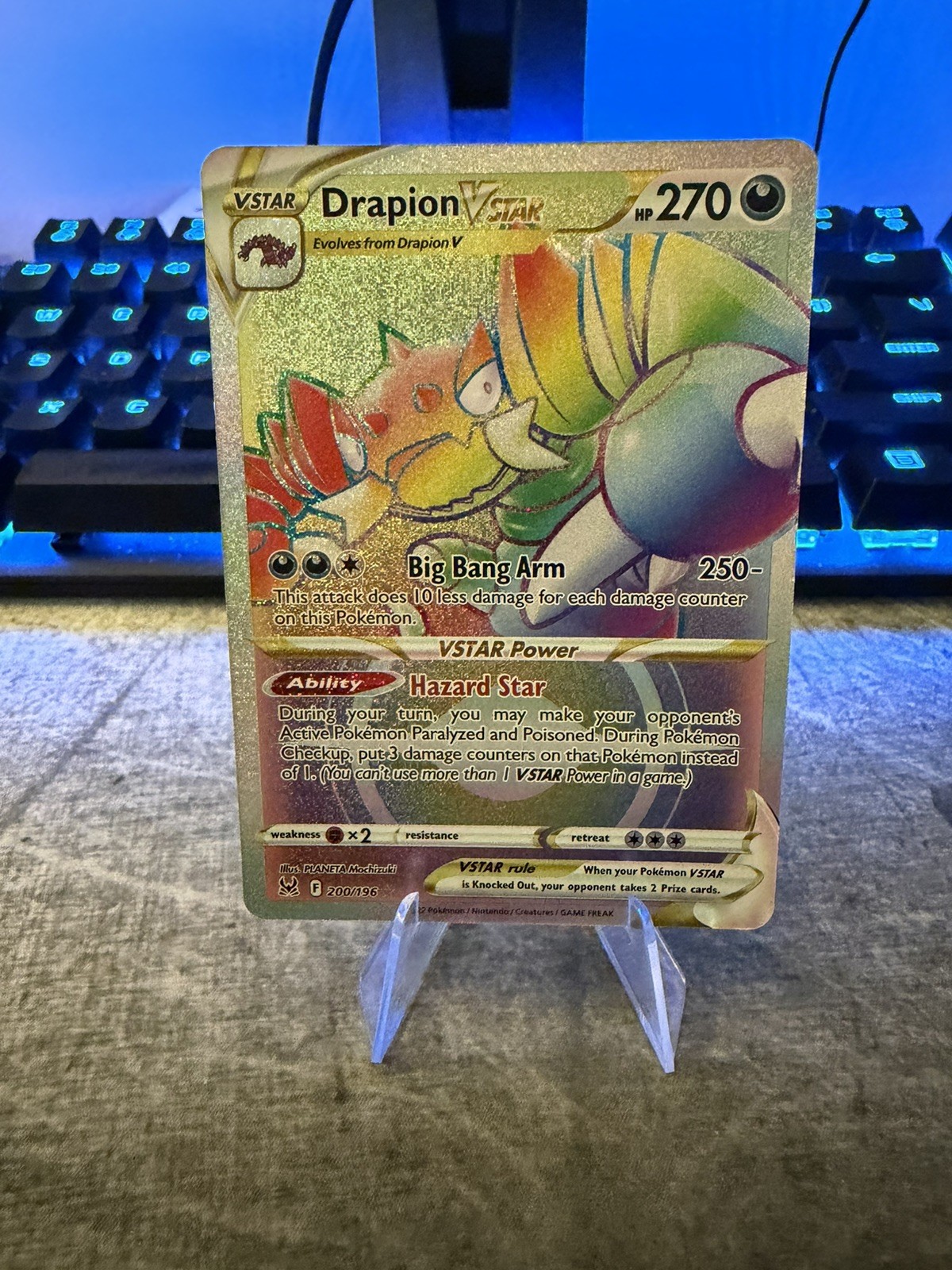 Pokemon Lost Origin Drapion VSTAR #200/196 Secret Rare Rainbow Near Mint