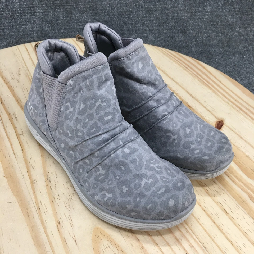 Ryka 靴子女式 7.5 M Niah Chelsea 灰色面料豹纹舒适踝靴 — 第 3/4 张图片