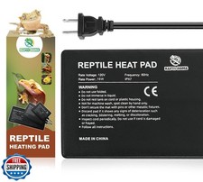 REPTI HOME Reptile Heat Pad 8x12 Inch 24W, Terrarium Heating Mat Under Tank,