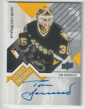 2023-24 UD Premier Precipice Double Auto Legends Tom Barrasso #PPL-TB Pittsburgh