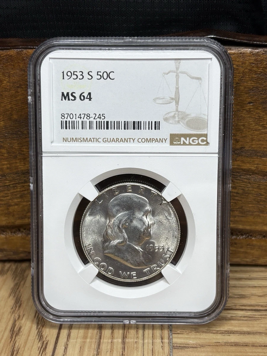 NGC 1953 Grade MS 64 Franklin Half Dollars (1948-1963) for sale | eBay