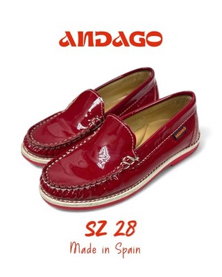 Andago Red Patent Leather Loafers   Size 28 (Made in Spain) Kids