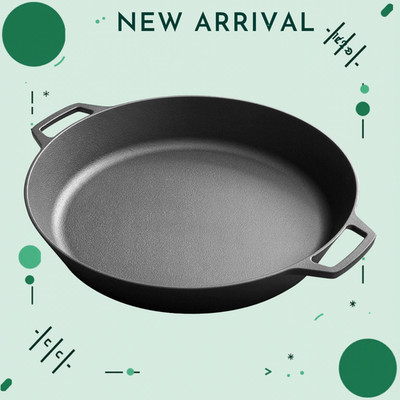NEW Pre-Seasoned Large Cast Iron Skillet 17 Inch Dual Handle Pan Grill】
