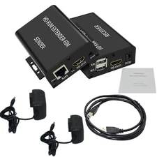 HDMI KVM Extender Over Cat5/6 Ethernet Cable to 60M 1080P USB RJ45 LAN Extender