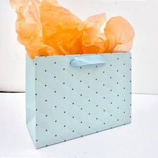 tiffany blue dot wavy surface gift bag w/ tissue: Small