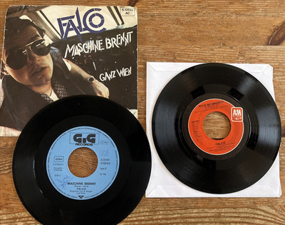 Falco 45 Vinyl Lot of 2 Rock Me Amadeus / Maschine Brennt Picture Sleeve Records