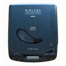 VTG Craig Super Bass Digital Personal Portable CD Player W Power Adapter TESTED