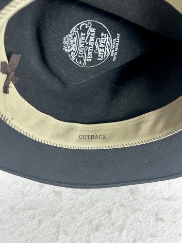 Gorra negra Country Gentleman Lite fieltro Outback 100 % lana repelente al agua - Imagen 6 de 10