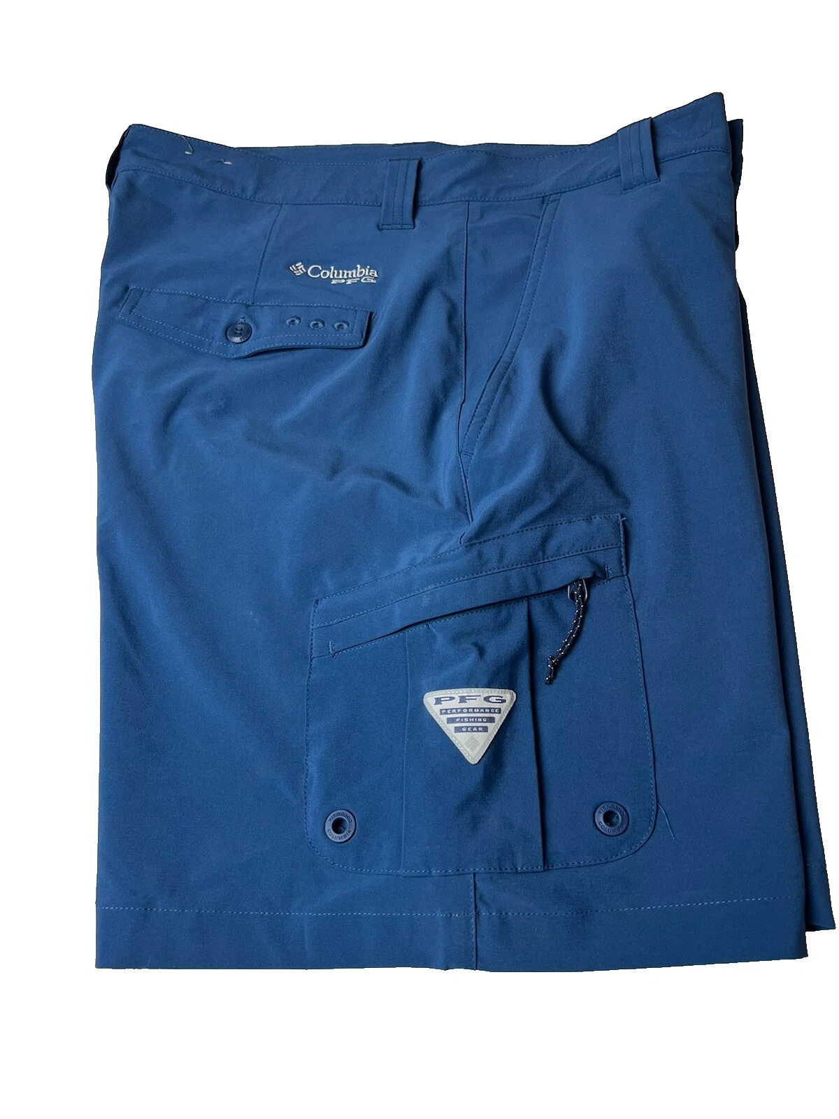 Columbia PFG Shorts Men's Blue Solid Cargo Fishing 8" Inseam 36