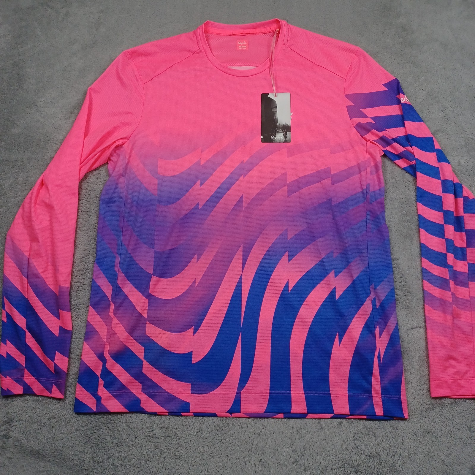 Rapha Top Mens Medium Pink Education First Long Sleeve Cycli