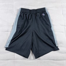 Champion Black Gray Boys Sz M Athletic Sporty Colorblock Mesh Basketball Shorts