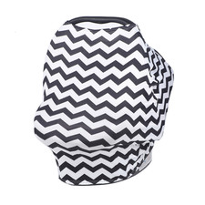 Breastfeeding Cover Cotton Nursing Maternity - White/Black Zigzag