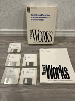 Vtg 1992 Microsoft Works 3.0 MS-DOS Series Computer Software 3.5'' Floppy Disks