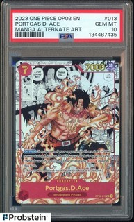 2023 One Piece OP 02 EN Manga Alternate Art #013 Portgas D Ace PSA 10 GEM MINT