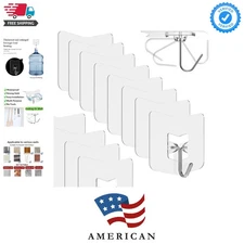 Adhesive Hooks - 12 Pack for Easy Organization Without Damage