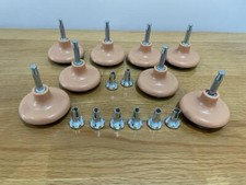 beige Feet Bed Leg Glider Castor & Insert for Divan Bed Base Sofa Chair Wheels