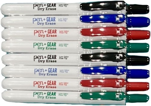 Pen + Gear Fine Tip Dry Erase Markers, Assorted Colors, 8 Count Free shipping - Picture 2 of 2