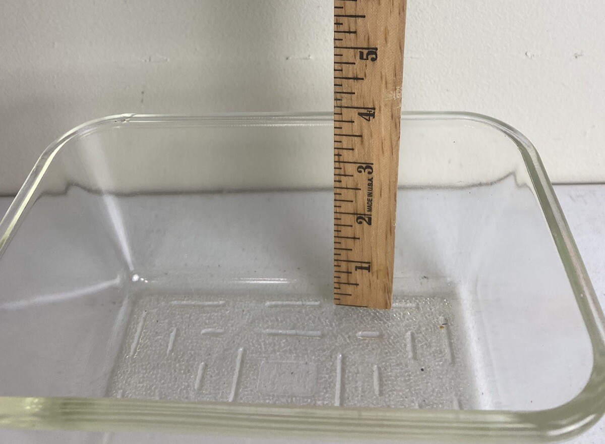 Vintage GLASBAKE 805 Refrigerator Dish, Loaf Pan 1.5qt Casserole Dish