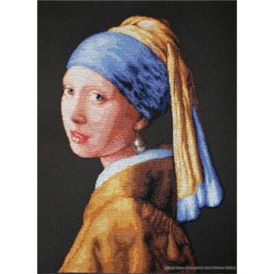 Luca-S Kreuzstichset ''Mädchen mit einer Perle'', Zählmuster, 27x41cm