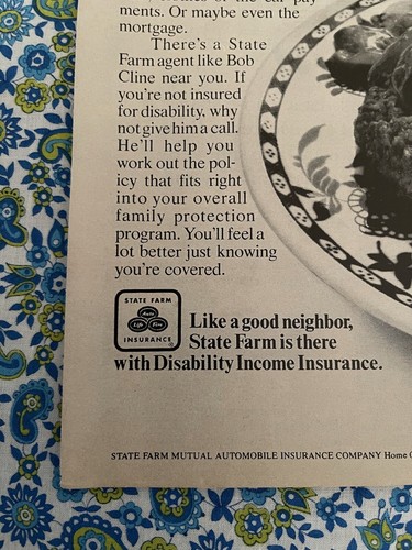 Vintage 1974 State Farm Insurance Company Print Ad Meat And Potatoes - 第 5/7 張圖片