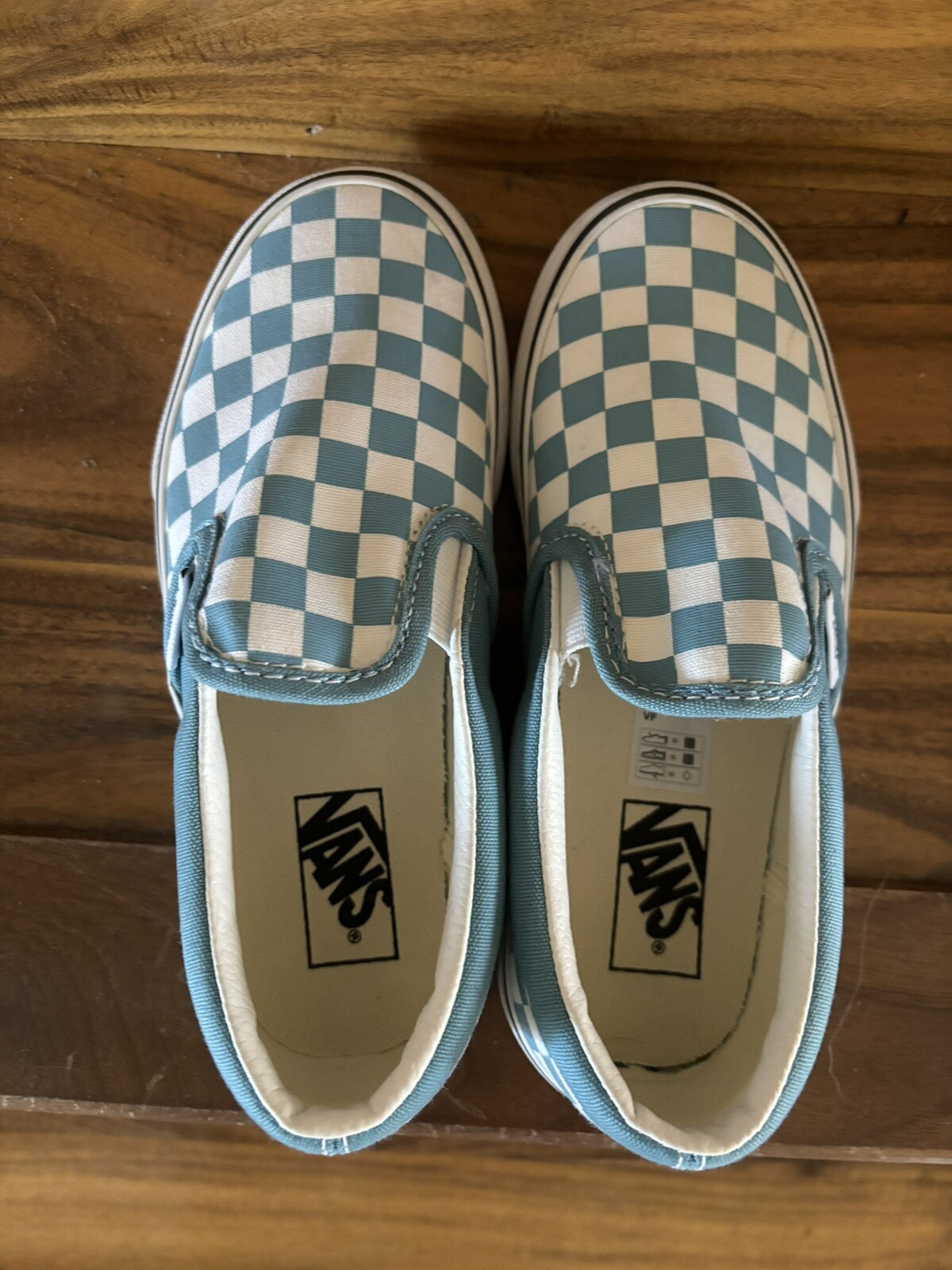 Vans Kids Unisex Classic Slip-On Checkerboard Shoe Blue/Wht Us Sz: 13.5 (Kids)