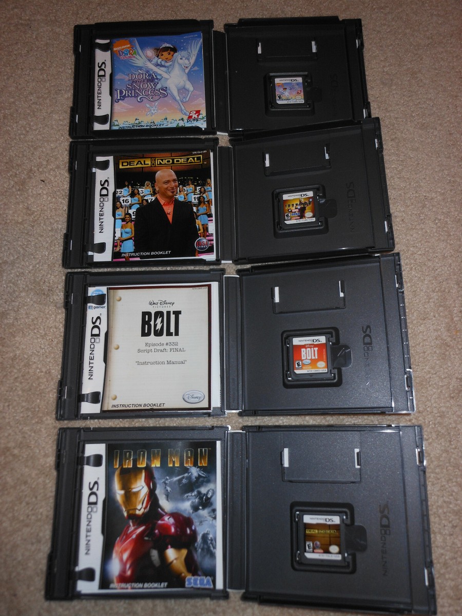 Lot of 4 Nintendo DS Games Dora, Deal or no Deal, Bolt & Iron Man