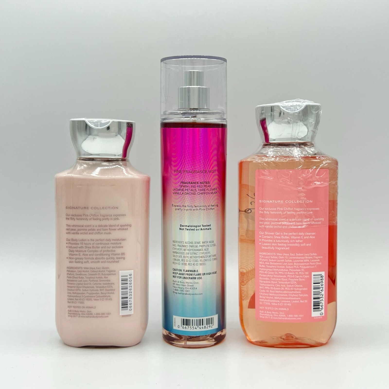Bath and Body Works Pink Chiffon Body Lotion, Mist and Shower Gel 3