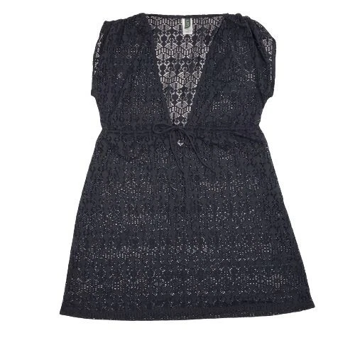 Lauren Ralph Lauren Women's Black Crochet Knit Swim Cover-Up Tunic Dress Small