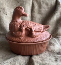 Vintage 1981 Gourmet Topf Ducks Dutch Oven Moisture Roaster Terra Cotta