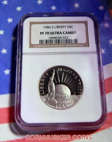 1986-S STATUE OF LIBERTY COMMEMORATIVE HALF DOLLAR NGC PF 70 ULTRA CAMEO