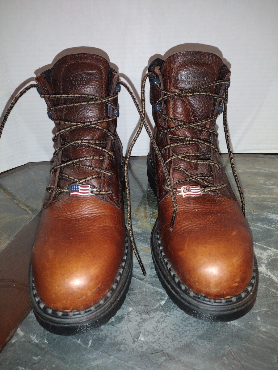 Red Wing Boots Womens 7 D Brown Leather Steeltoe Oil Resistant