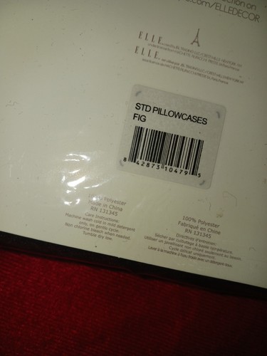 ELLE Decor Standard Pillowcases. Set Of 2. Wine Color. New - Picture 5 of 5