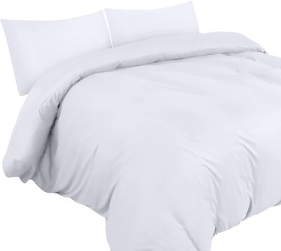 King Size Utopia Bettwäsche Bettbezug mit Kissenbezügen (WEISS)