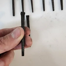 Vintage Square Masonry Concrete Shank Nails 3" Lot 12 10d H.T. Cut Masonry USA