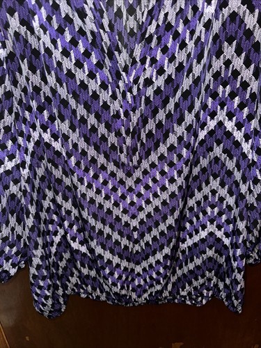 Dana Buchman Damen lila und schwarz V-Ausschnitt Bluse Größe XL - Bild 3 von 7