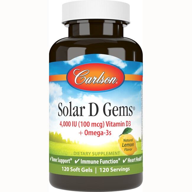 Carlson Solar D Gems - Лимон 4000 Ме (100 мкг) 120 г