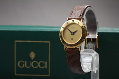 く*さ様 GUCCI 3000L ゴールド シルバー 時計 Vintage 