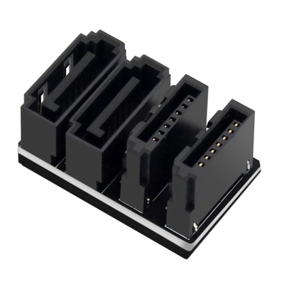 Dual SATA 7Pin Female To 7Pin Male 180 Degree Angled Adapter For Computer