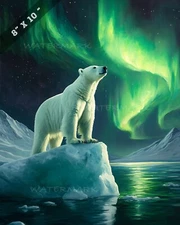 8x10 Matte Print Arctic Polar Bear Iceberg Wildlife Scene