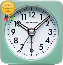 Ultra Small, Battery Travel Alarm Clock with Snooze and Light Silent